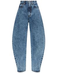 Alaïa - Alaïa Snow Denim Round Jeans - Lyst