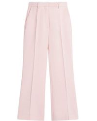 Lanvin - Pleated-Detail Flared Cropped Trousers - Lyst