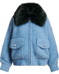 Essentiel Antwerp - Kanada Faux Fur Collar Knitted Jacket - Lyst