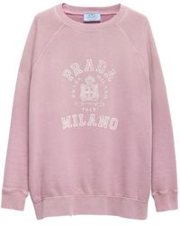 Prada - Cotton Crew-Neck Sweatshirt - Lyst
