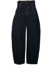 Sacai - Belted Contrast-Stitch Jeans - Lyst