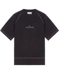 Stone Island - Logo-Embroidered Short-Sleeve Jumper - Lyst