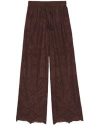 ERMANNO FIRENZE - Broderie Wide-Leg Pants - Lyst