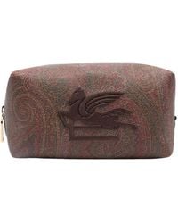 Etro - Pegaso Embroidered Zip-Up Wash Bag - Lyst