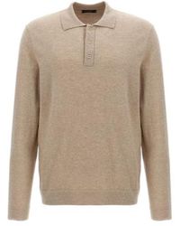 Zanone - Long-Sleeved Fine-Knit Polo Shirt - Lyst