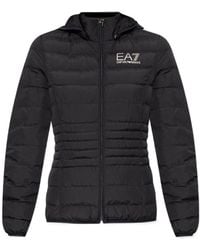 EA7 - Logo-Printed Zipped Puffer Jacket - Lyst