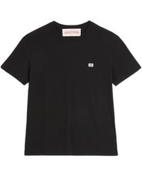 Valentino - Vlogo Embroidered Crewneck T-Shirt - Lyst