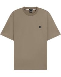 BOSS - Logo-Patch Cotton T-Shirt - Lyst