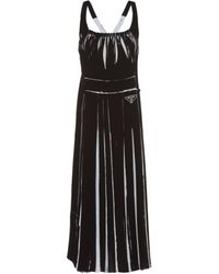 Prada - Sleeveless Printed Sablé Dress - Lyst