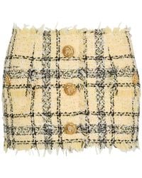Balmain - Glitter Tweed Mini Skirt - Lyst