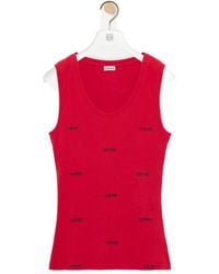Loewe - Logo-Embroidered Ribbed-Knit Tank Top - Lyst