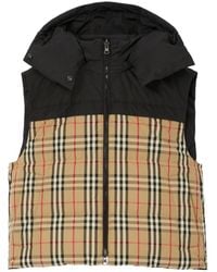 Burberry - Vintage-Check Hooded Reversible Down Gilet - Lyst