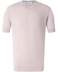 Brunello Cucinelli - Short Sleeved Ribbed Jumper - Lyst