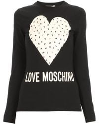 Moschino - Round Collar And Long-Sleeved T-Shirt - Lyst