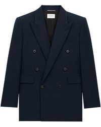 Saint Laurent - Long Gabardine Blazer - Lyst