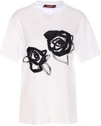 Max Mara - Floral-Print T-Shirt - Lyst