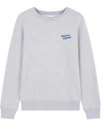Maison Kitsuné - Maison Kitsuné Logo-Embroidered Crewneck Sweatshirt - Lyst