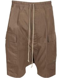 Rick Owens - Drawstring Elasticated Waistband Cargo Shorts - Lyst