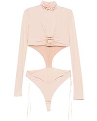 Elisabetta Franchi - Cut-Out Logo-Plaque Bodysuit - Lyst