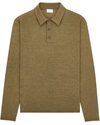 Saint Laurent - Button Detailed Long-Sleeved Polo Shirt - Lyst
