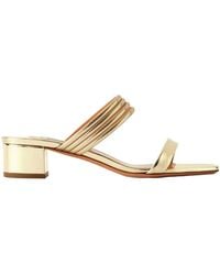 Aquazzura - Embellished Metallic Leather Mule - Lyst
