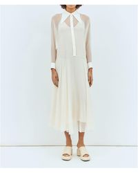 Chloé - Chloé Long-Sleeved Midi Dress - Lyst