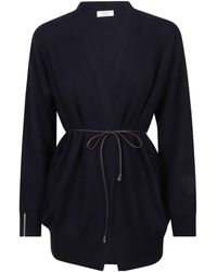 Peserico - Long-Sleeved Belted Cardigan - Lyst