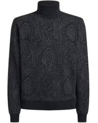 Etro - Wool-Blend Jacquard Turtleneck With Arnica-Motif - Lyst