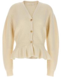 Chloé - Chloé Ruffled Knit Cardigan - Lyst