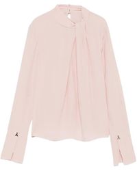 Patrizia Pepe - Draped Long-Sleeve Blouse - Lyst