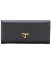 Prada - Logo Plaque Continental Wallet - Lyst