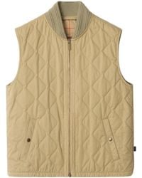 Burberry - Quilted Gabardine Gilet - Lyst