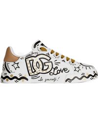 Dolce & Gabbana - Calfskin Portofino Sneakers - Lyst