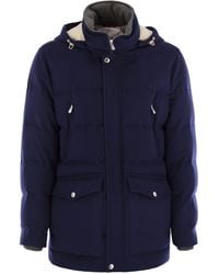 Brunello Cucinelli - Wool Down Jacket With Detachable Hood - Lyst