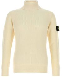 Stone Island - Logo Patch High Neck Sweater - Lyst