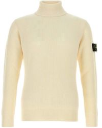 Stone Island - Logo Patch High Neck Sweater - Lyst