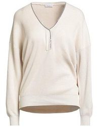 Brunello Cucinelli - Minimal Solid Knit Sweater - Lyst