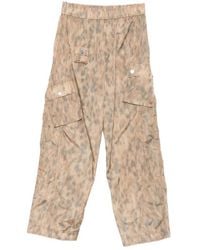 Ganni - Printed Flyweight Nylon Relaxed Elastic Pants - Lyst