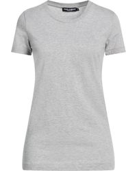 Dolce & Gabbana - Minimalist Solid Color Short Sleeve T-Shirt - Lyst