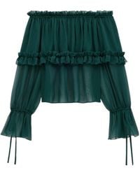 Saint Laurent - Ruffled Blouse - Lyst