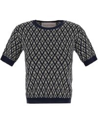 Valentino - Toute La V Jacquard Crewneck Jumper - Lyst