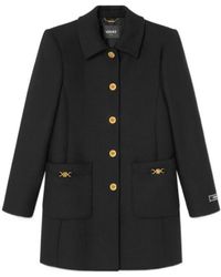Versace - A-Line Felted Coat - Lyst