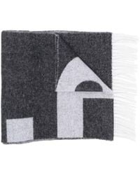 A.P.C. - Logo Detailed Fringed Scarf - Lyst