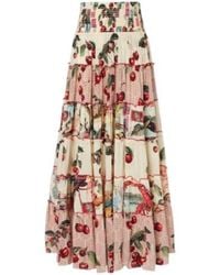 CAMILLA - Notes From The Road Printed Silk Maxi Skirt - Lyst