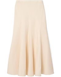 KHAITE - Lenno Flared Hem Midi Skirt - Lyst
