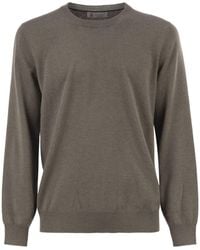 Brunello Cucinelli - Crewneck Knitted Jumper - Lyst