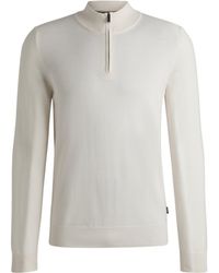 BOSS - Boss Half-Zip Knitted Jumper - Lyst