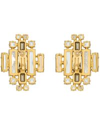 Saint Laurent - Crystal Medallion Earrings - Lyst