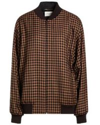Saint Laurent - Plaid Longsleeve Flight Jacket - Lyst