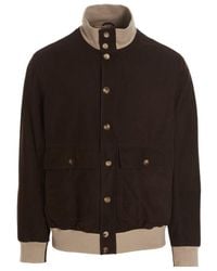 Brunello Cucinelli - Buttoned Long-Sleeved Bomber Jacket - Lyst
